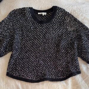 ba&sh Black and Silver Sequin Sweater